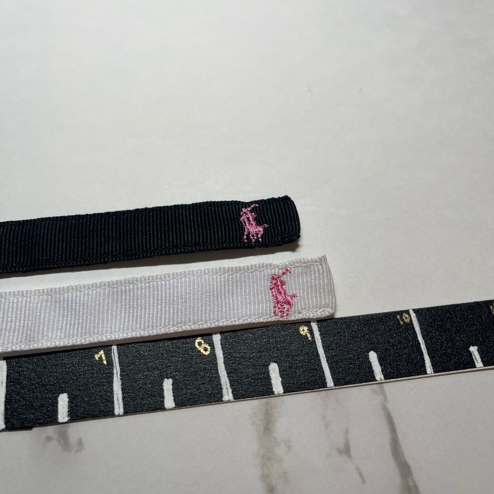 Polo Ralph Lauren Black and White Bracelets with pink logo
